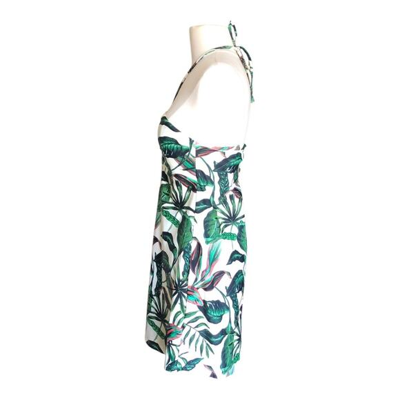 Andie NWT Waikiki Coverup Ruched Gathering Halter Bandeau Dress Tropical Prt XS - Picture 7 of 14